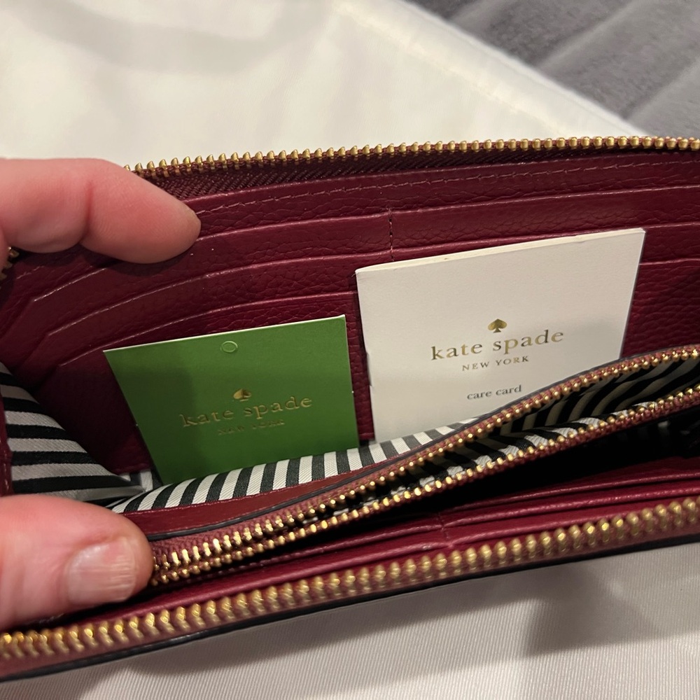 Kate Spade Burgundy Leather Tote and Wallet Set - Picture 5 of 16
